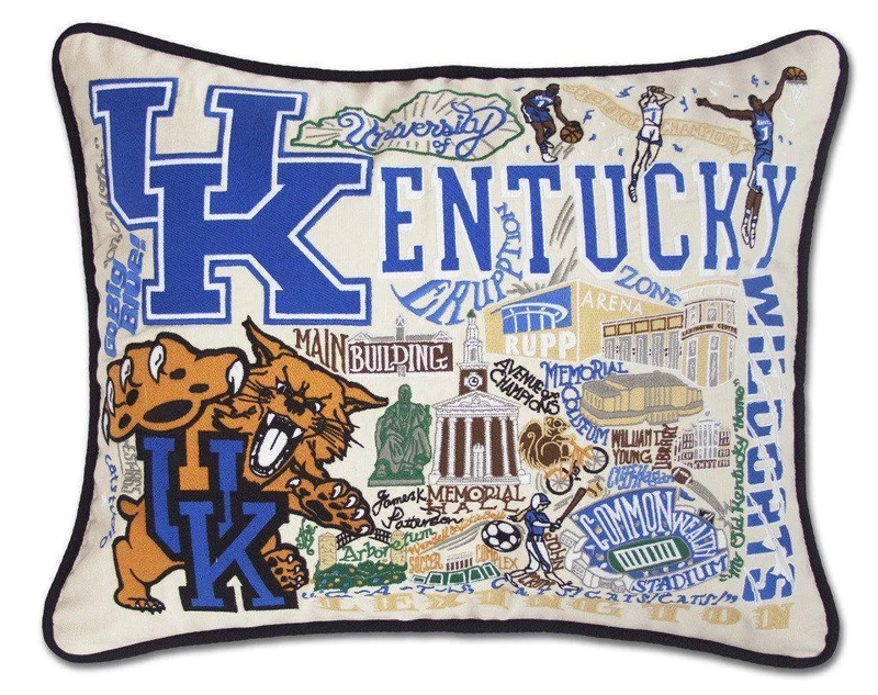 University of Kentucky Embroidered CatStudio Pillow