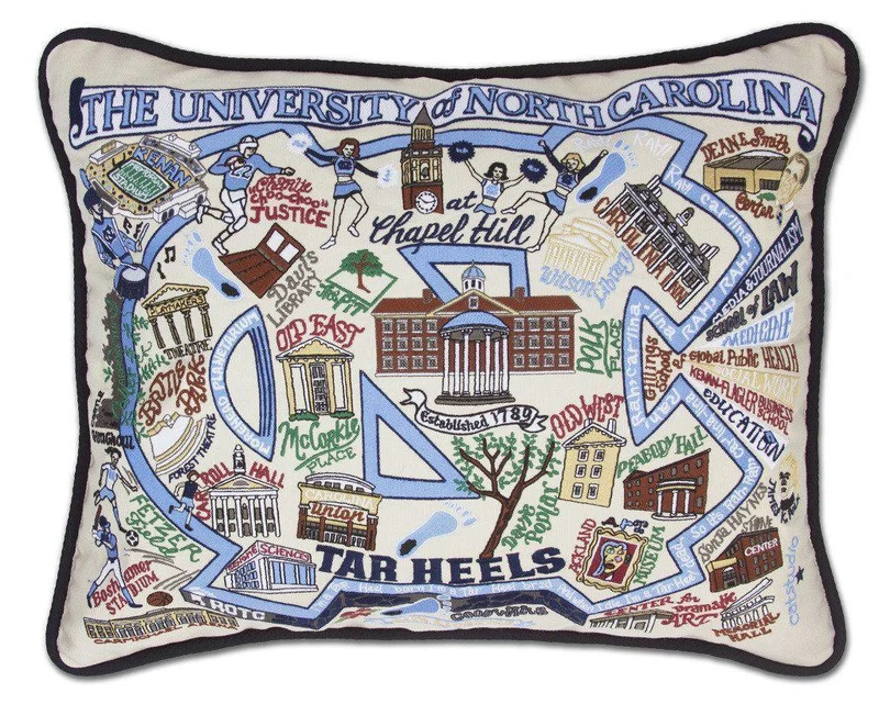 University of North Carolina Embroidered CatStudio Pillow
