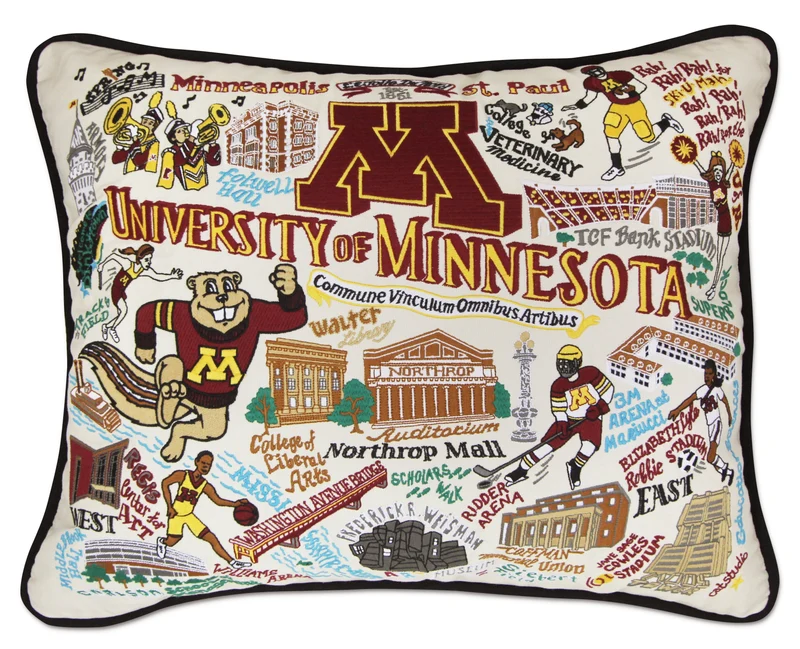 University of Minnesota Embroidered CatStudio Pillow