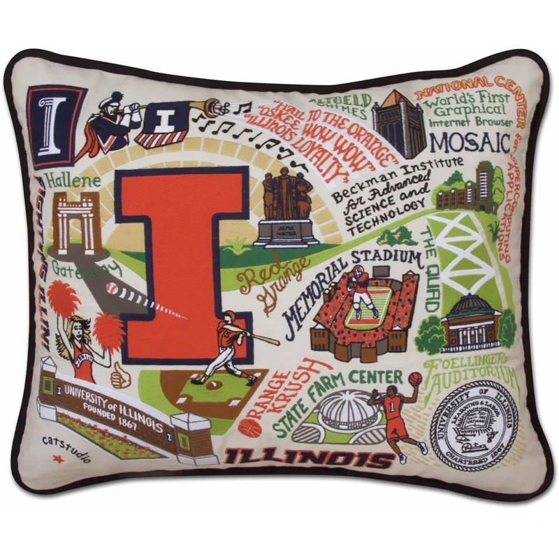 University of Illinois CatStudio Embroidered Pillow