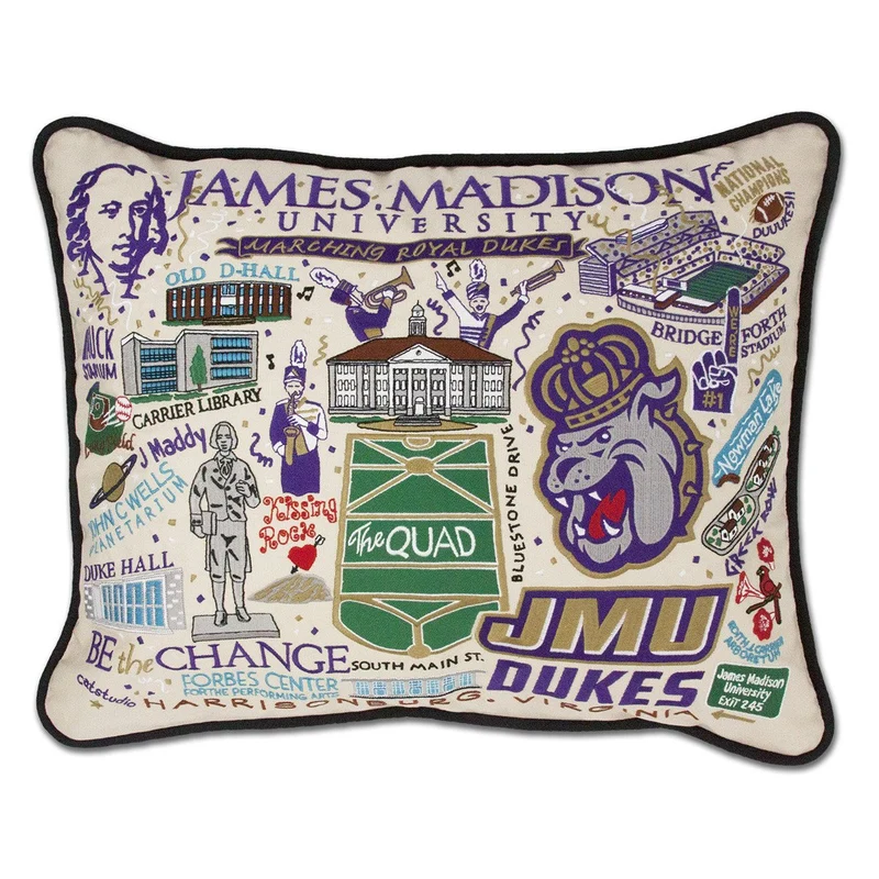 James Madison University Embroidered Pillow by CatStudio
