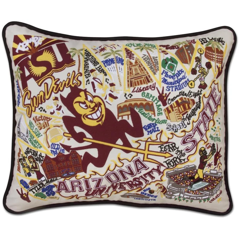 Arizona State University Embroidered Pillow by CatStudio