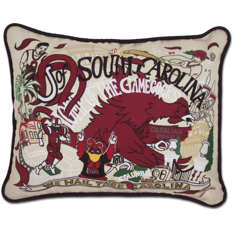 University of South Carolina Embroidered CatStudio Pillow