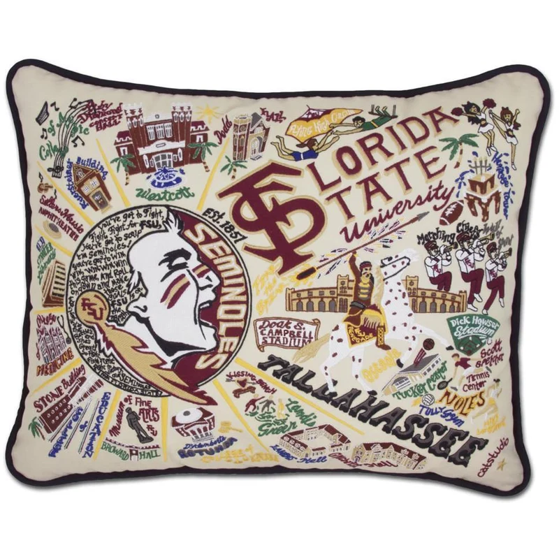 Florida State University Embroidered CatStudio Pillow