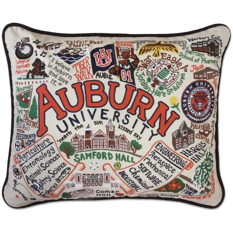 Auburn University Embroidered Pillow by CatStudio
