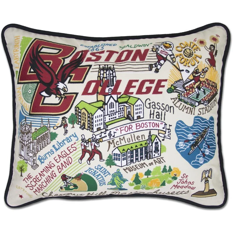 Boston College Embroidered CatStudio Pillow