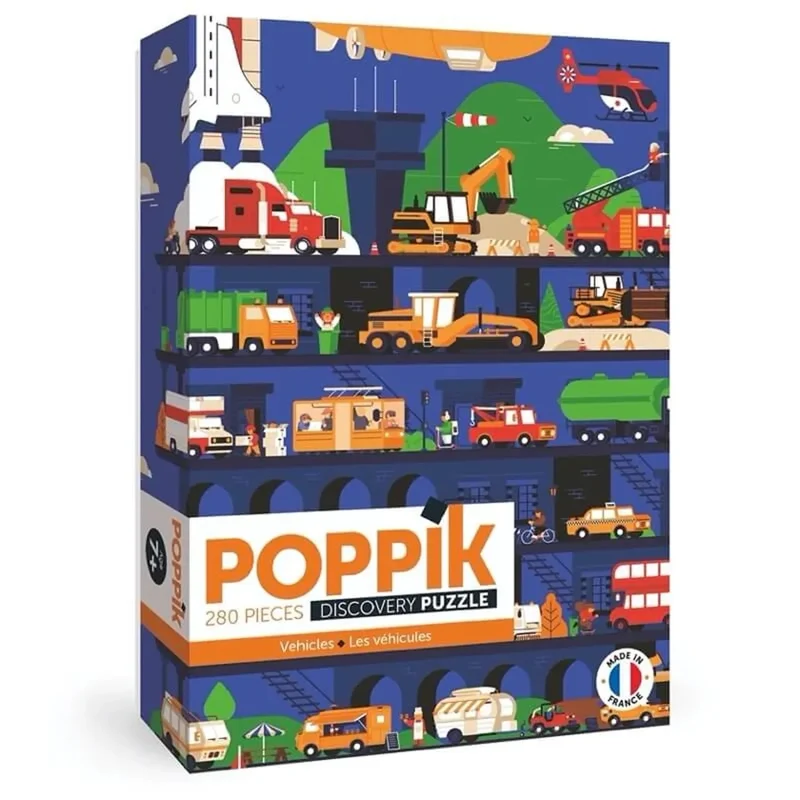 Puzzle 280 pièces Transport, Poppik