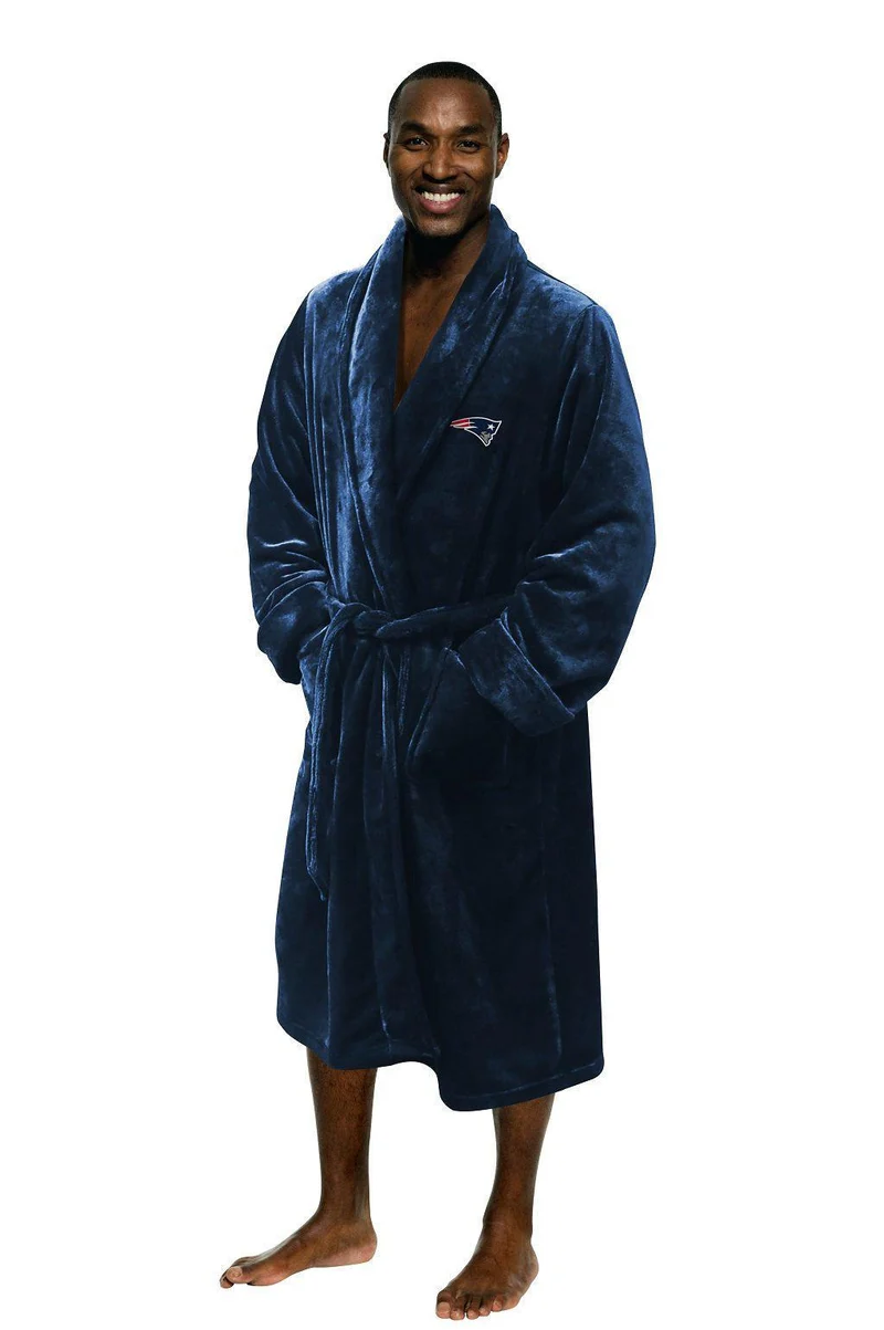 New England Patriots Men's Silk Touch Plush Bath Robe