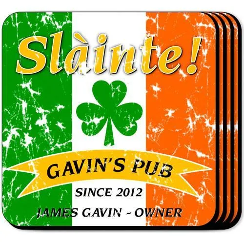 Pride of the Irish Personalized Irish Coasters