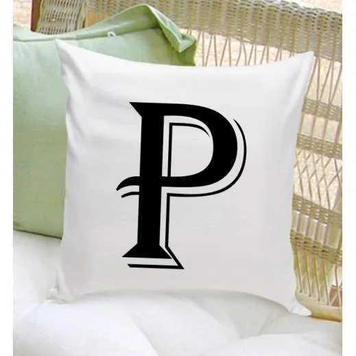 Contemporary Initial Personalized Throw Pillow