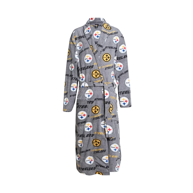 Pittsburgh Steelers Achieve Microfleece Bathrobe in Gray