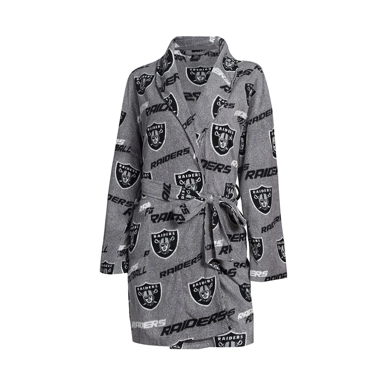 Oakland Raiders Achieve Microfleece Bathrobe in Gray