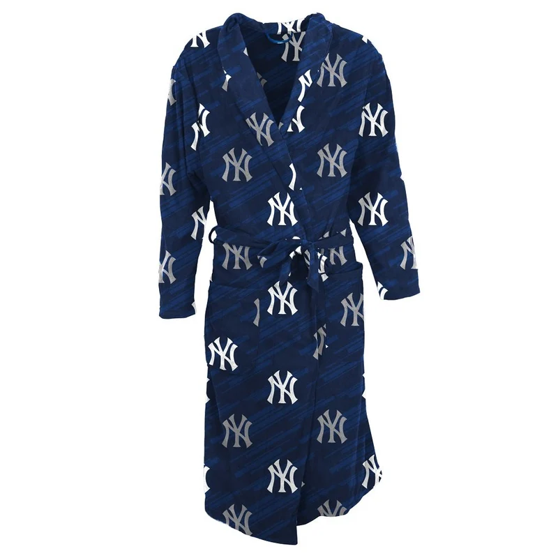 New York Yankees Grandstand Navy Microfleece Bathrobe