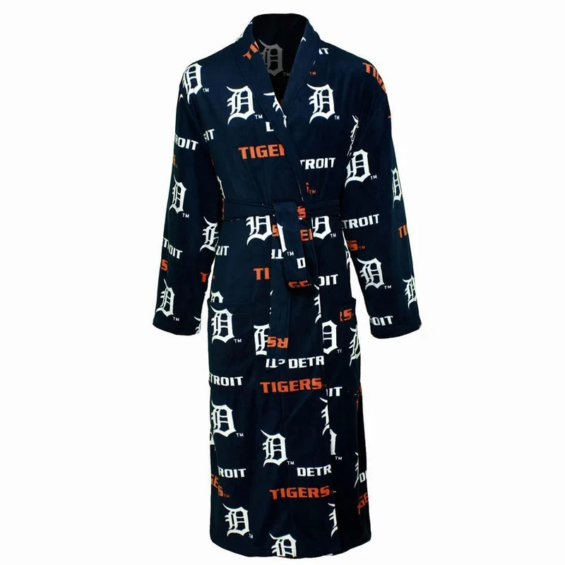 Detroit Tigers Facade Microfleece Bathrobe in Navy