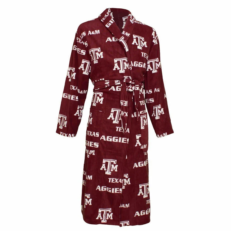 Texas A&M Facade Microfleece Bathrobe in Maroon