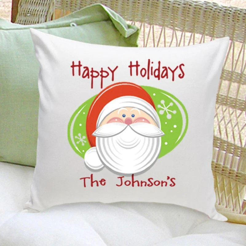 Santa Personalized Holiday Throw Pillow