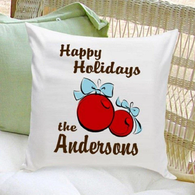 Ornaments Personalized Holiday Throw Pillow