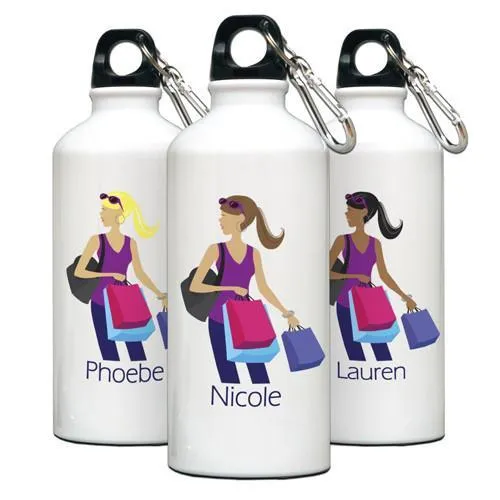 Go Girl Personalized Shopper Water Bottle