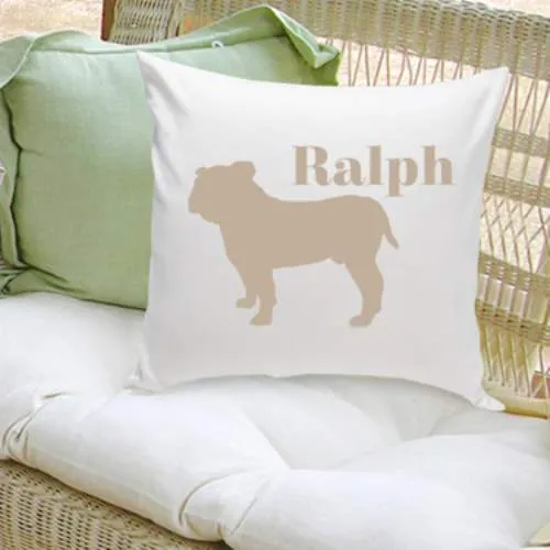 Classic Silhouette Personalized Dog Throw Pillow