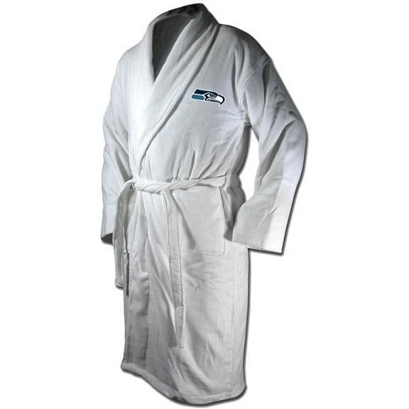 Seattle Seahawks White Terrycloth Bathrobe