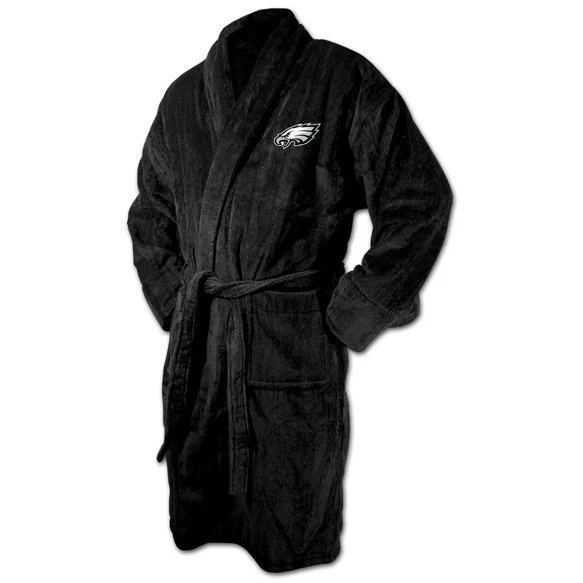 Philadelphia Eagles Black Terrycloth Bathrobe