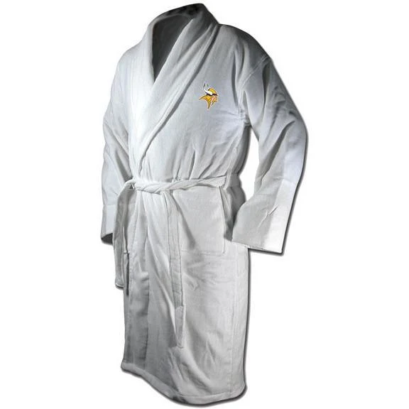 Minnesota Vikings White Terrycloth Bathrobe
