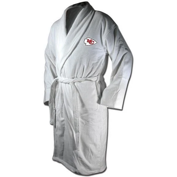 Kansas City Chiefs White Terrycloth Bathrobe