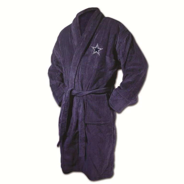 Dallas Cowboys Men's Navy Terrycloth Bathrobe
