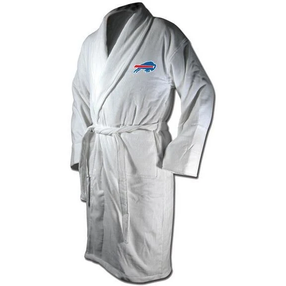 Buffalo Bills White Terrycloth Bathrobe