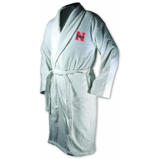 Nebraska Cornhuskers White Terrycloth Logo Bathrobe