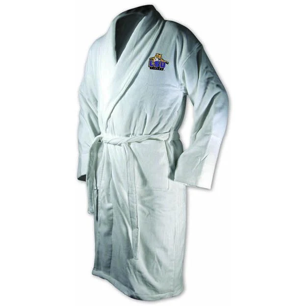 Louisiana State Tigers Men's White Terrycloth Bathrobe