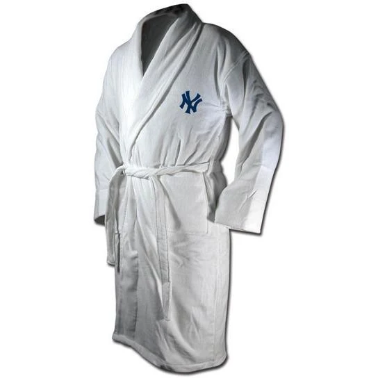 New York Yankees Terrycloth Bathrobe - White