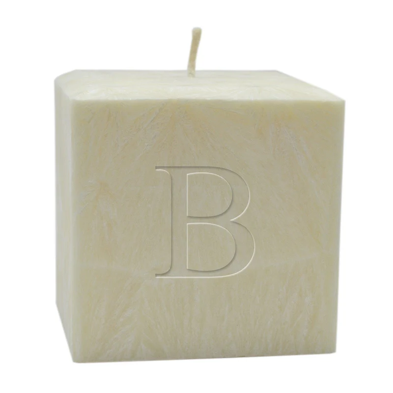 4" Hand Poured Initial Palm Wax Candle - Unscented