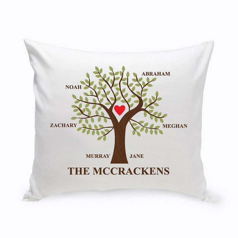 Traditional Family Tree Personalized Throw Pillow