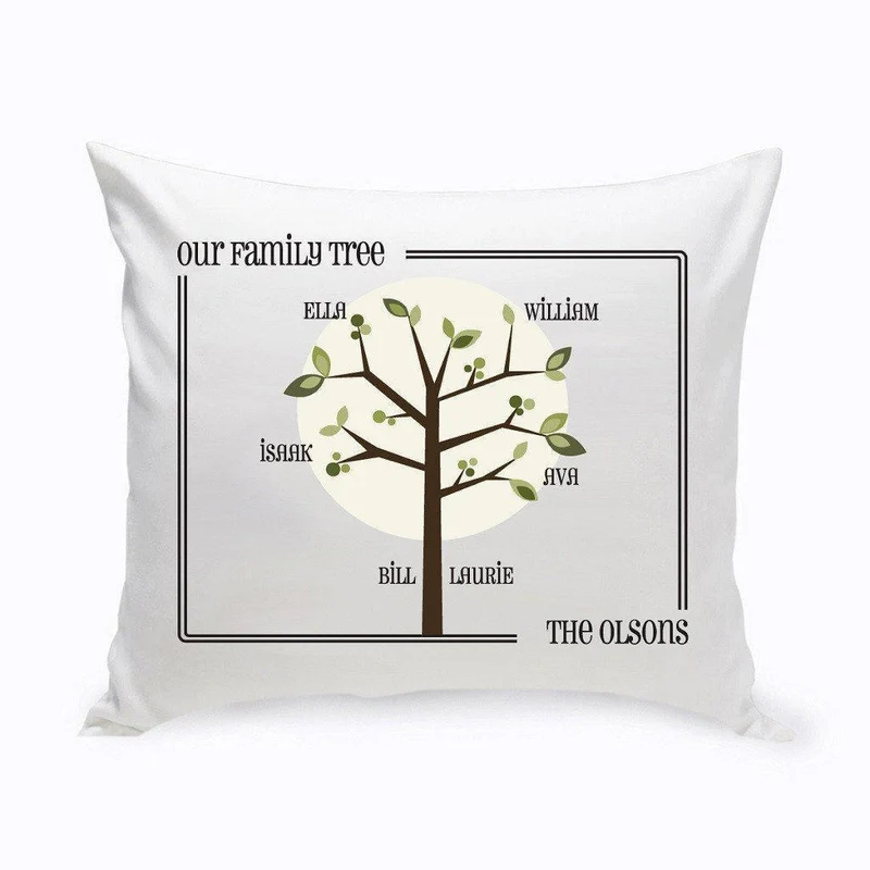 Modern Family Tree Personalized Throw Pillow