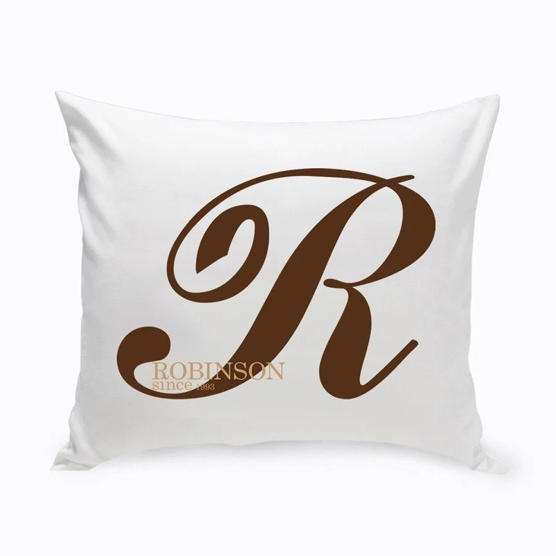 Calligraphy Monogram Throw Pillow