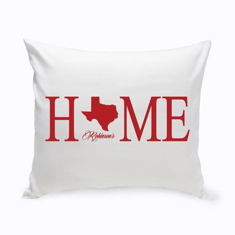 Home State Personalized Throw Pillow - Red