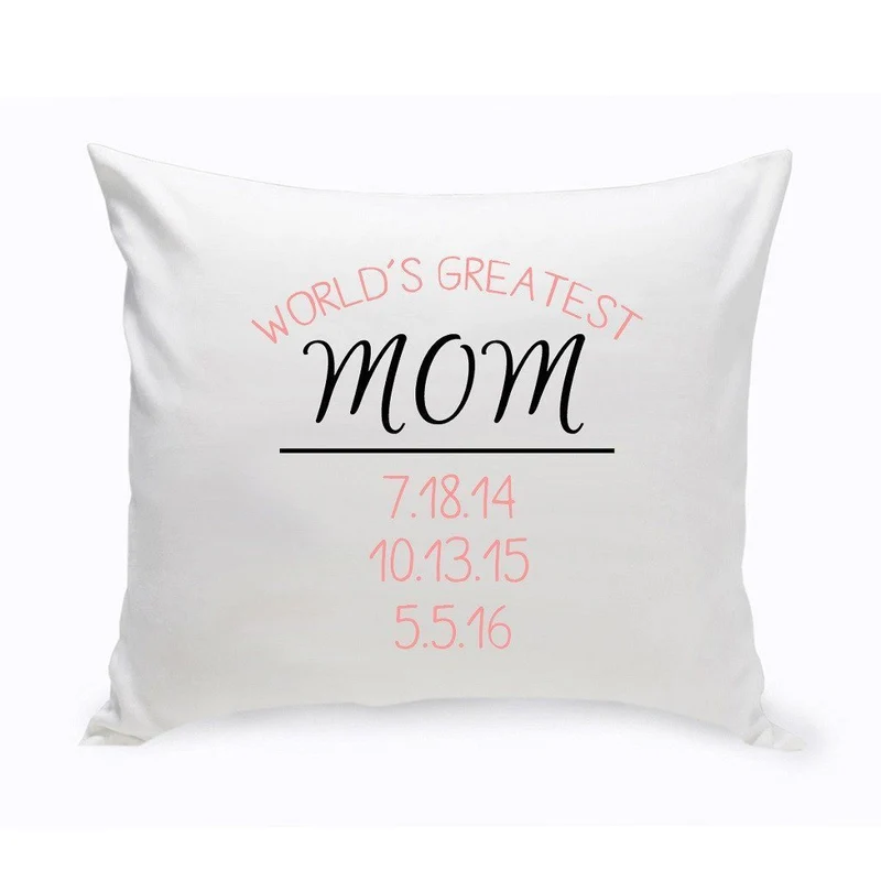 World's Greatest Mom Personalized Throw Pillow