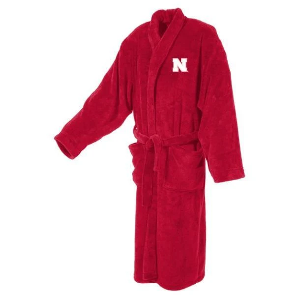 Nebraska Men's Ultra Plush Bathrobe in Red
