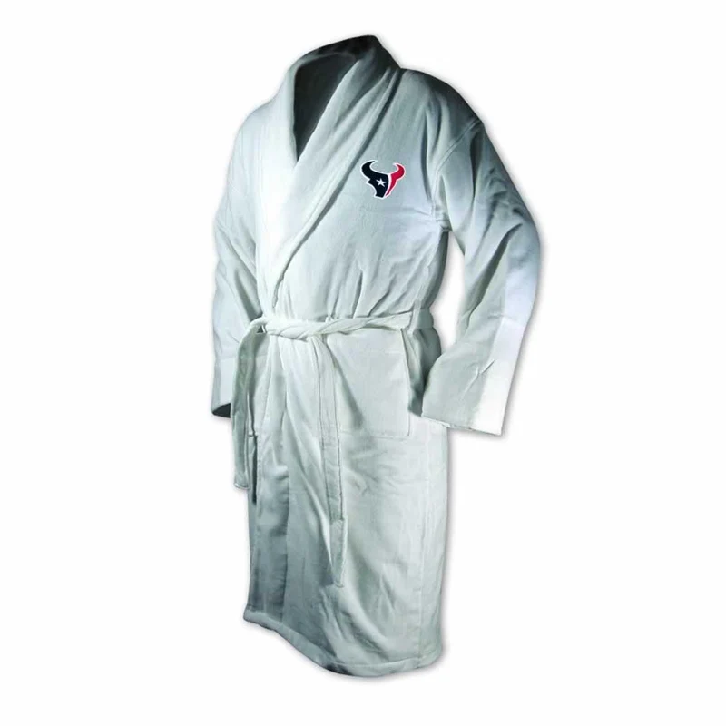 Houston Texans White Terrycloth Bathrobe