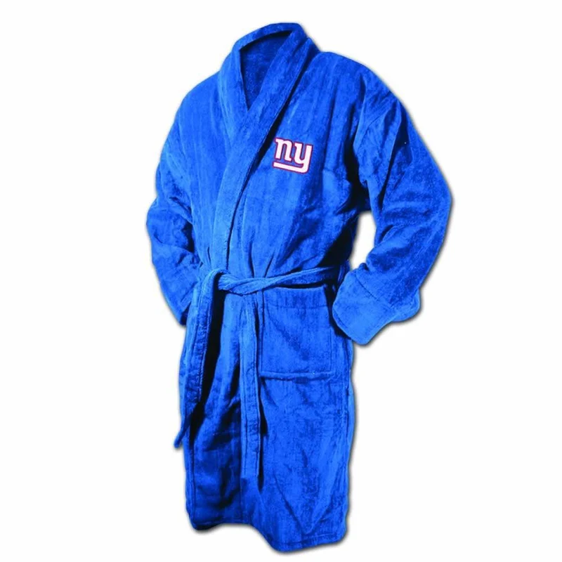 New York Giants Blue Terrycloth Bathrobe