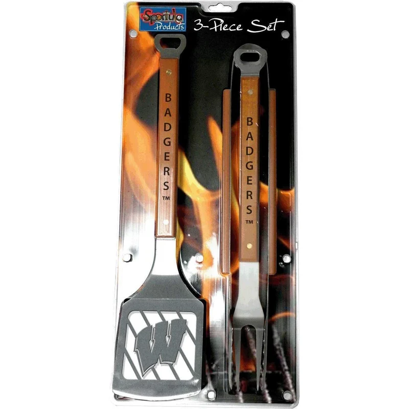 University of Wisconsn 3 Piece Sportula® BBQ Tool Set