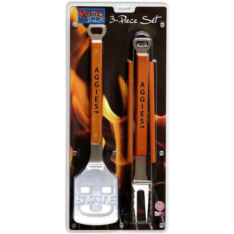 Utah State University 3-Piece Sportula® BBQ Tool Set