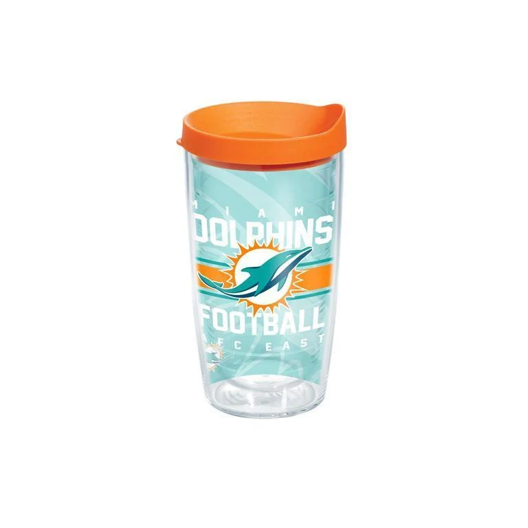 Miami Dolphins Gridiron 16 oz. Tervis Tumbler with Lid - (Set of 2)