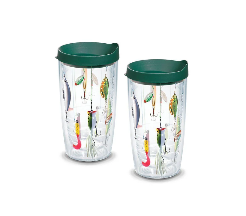 Fishing Lures 16 oz. Tervis Tumbler with Lid - (Set of 2)