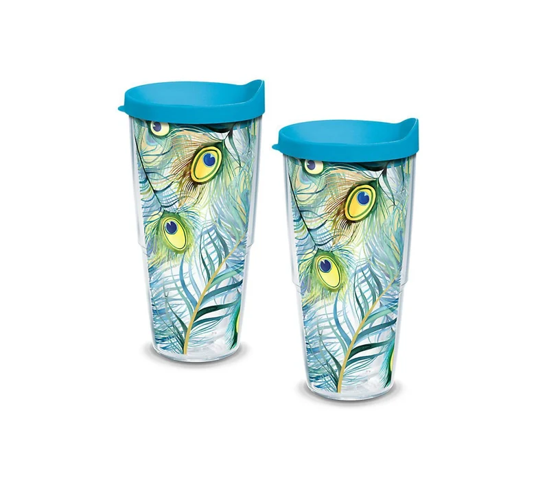 Peacock 24 oz. Tervis Tumbler with Lid - (Set of 2)
