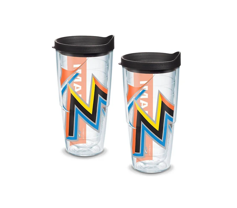 Miami Marlins Colossal 24 oz. Tervis Tumbler with Lid - (Set of 2)