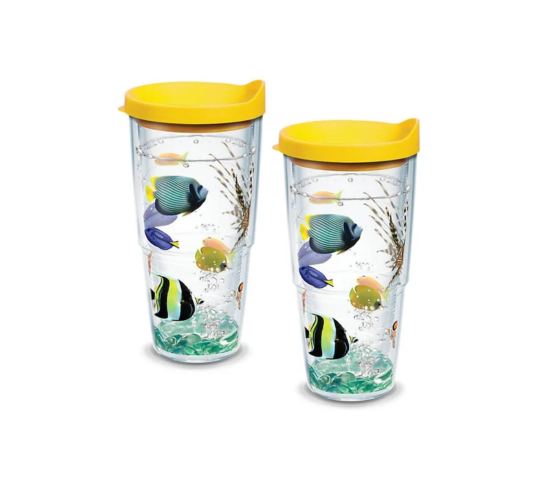 Tropical Fish 24 oz. Tervis Tumbler with Lid - (Set of 2)