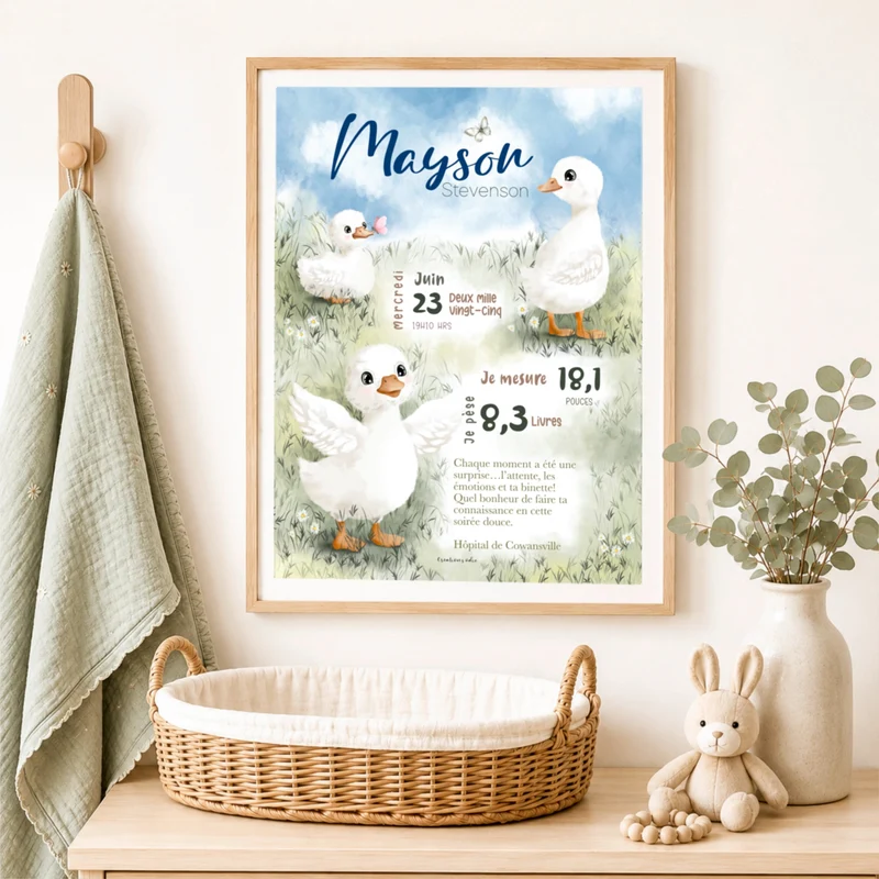 Affiche de naissance - Les petites oies