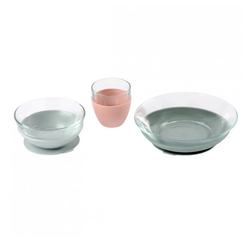 Coffret repas bébé en verre Béaba x Duralex - Eucalyptus